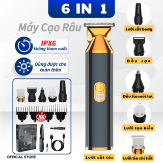 [MỚI 2025] Tông Đơ Cắt Tóc Không Dây Đa Năng 6in1 – Máy Cạo Râu, Tỉa Lông Mũi, Cạo Body