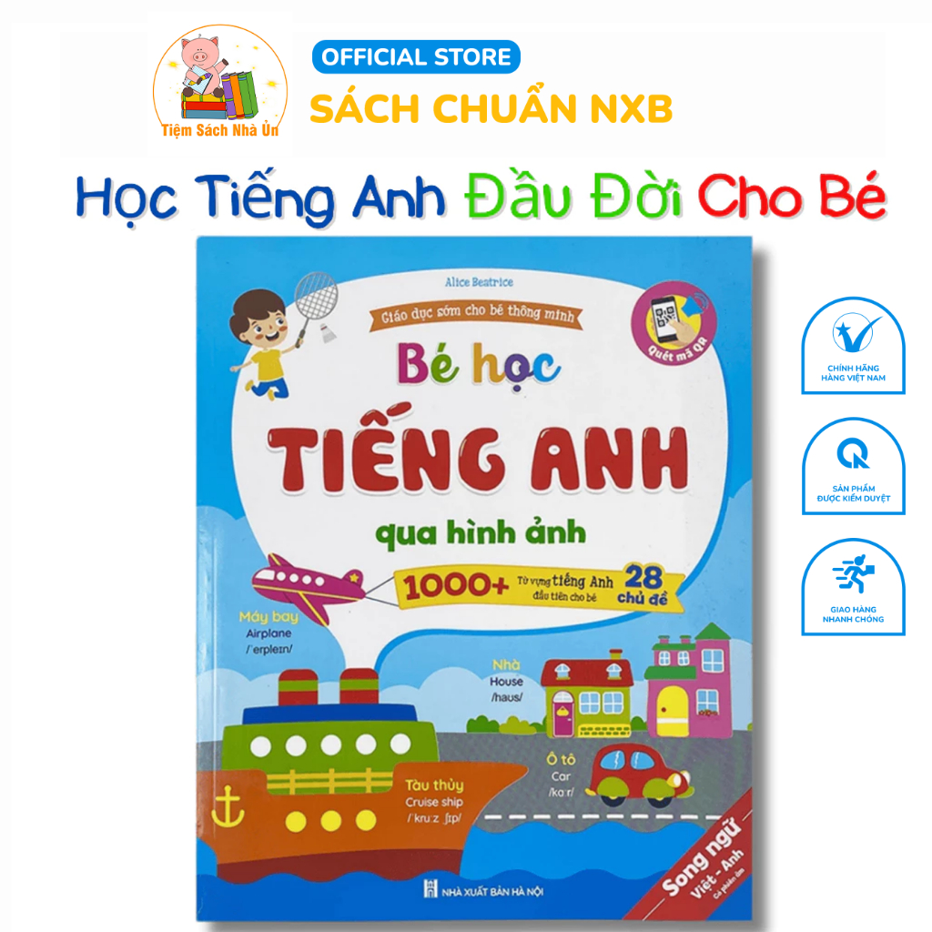 Sách - Bé Học Tiếng Anh Qua Hình Ảnh - 1000+ Từ Vựng Tiếng Anh Đầu Tiên Cho Bé - Quét Mã QR Nghe Đọc