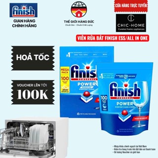 (6x) Viên rửa bát Finish Power Essential hộp 100 viên hương chanh [Nhập khẩu Chính Hãng]