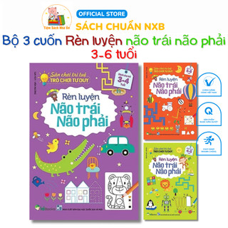 Sách - Combo 3 Cuốn - Sân Chơi Trí Tuệ Rèn Luyện Não Trái - Não Phải Cho Bé Từ 3-6 Tuổi