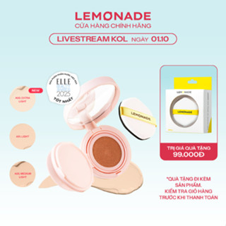 [LIVESTREAM KOL] Combo Lemonade Phấn Nước Siêu Kiềm Dầu Supermatte Cushion 15g, Set 3 bông phấn tán nền Cushion Puff