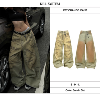 Quần Jeans wash ống rộng, quần bò wash màu unisex KEY CHANGER -  KILL SYSTEM