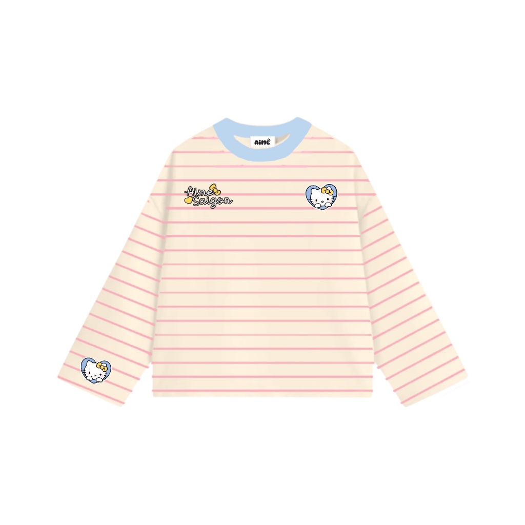 Aimesaigon Áo Thun Tay Dài Sọc Ngang Thun Borip QC Long Sleeve Boxy AIMÉ Form Rộng Cổ Tròn "DOG - EUPHORIA" Unisex | BigBuy360 - bigbuy360.vn