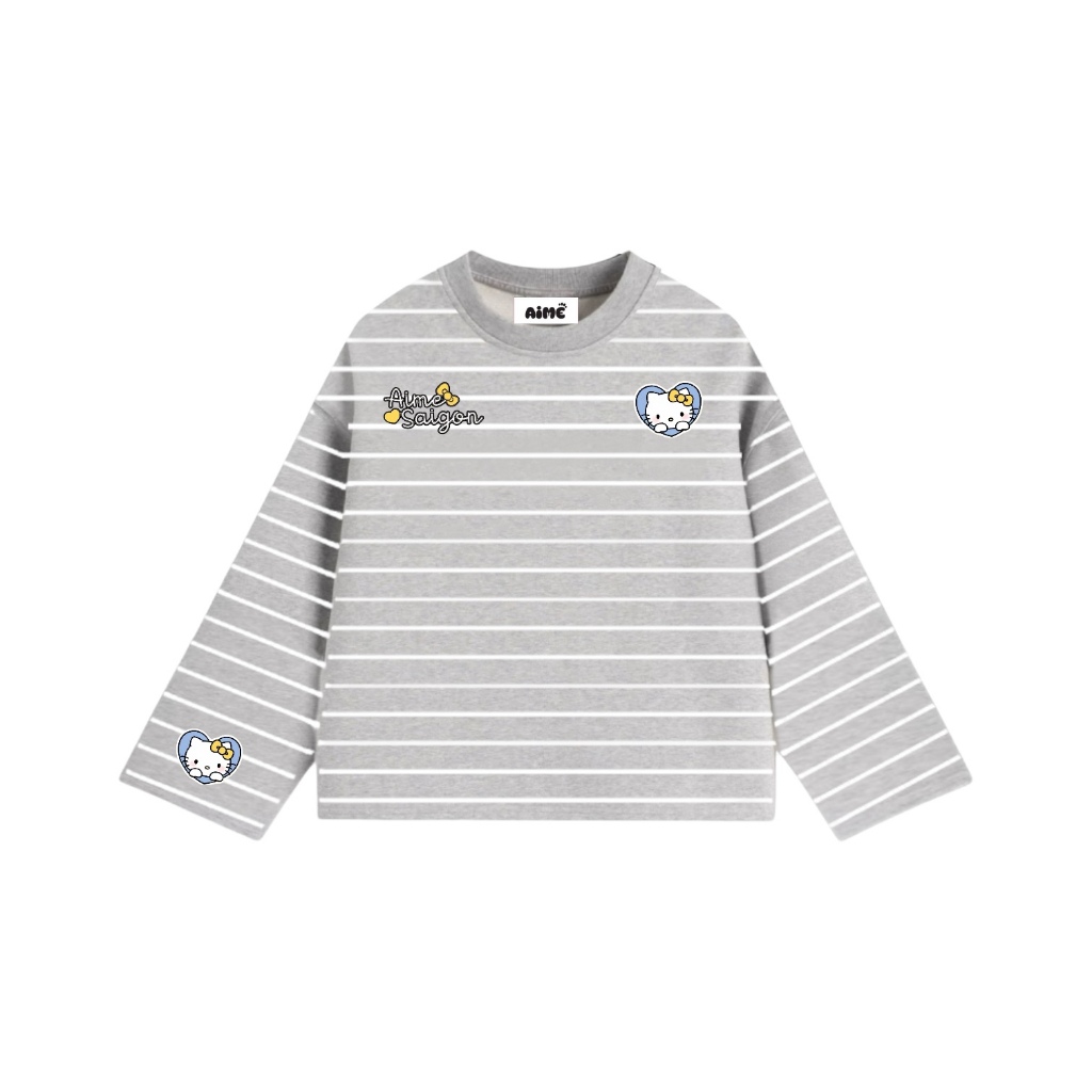 Aimesaigon Áo Thun Tay Dài Sọc Ngang Thun Borip QC Long Sleeve Boxy AIMÉ Form Rộng Cổ Tròn "DOG - EUPHORIA" Unisex | BigBuy360 - bigbuy360.vn