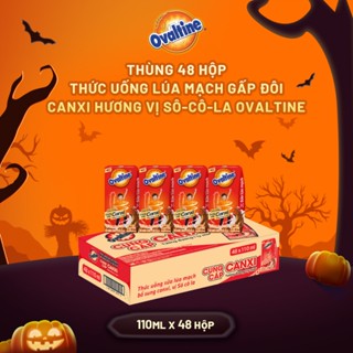 Thùng 48 hộp Thức uống lúa mạch thêm Canxi hương vị sô-cô-la Ovaltine hỗ trợ tăng chiều cao (110ml x 48)