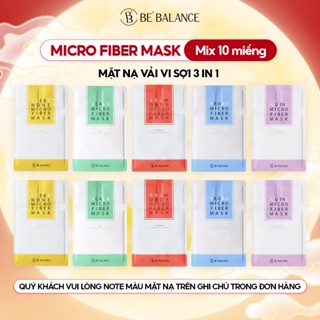 [CHỌN MÀU NOTE TRONG GHI CHÚ] Combo Mix 10 Miếng Mặt Nạ Vải Vi Sợi Be'Balance MICRO FIBER MASK 3in1 giúp Làm Đẹp Da