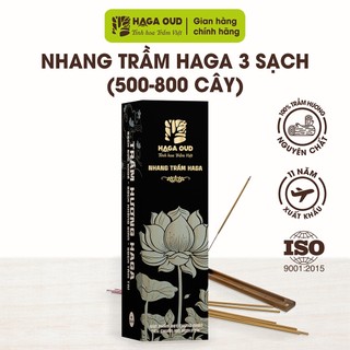  Nhang trầm hương HAGA 3 sạch loại 500 cây  30cm  100% bột trầm nguyên chất tiết kiệm an toàn hương trầm tôn nghiêm 