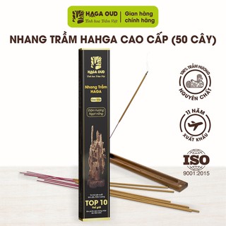  Nhang trầm hương HAGA cao cấp 50 cây 100% bột trầm cao cấp ít khói an toàn sức khỏe ngọt ấm,không cay mắt,30cm 40cm 
