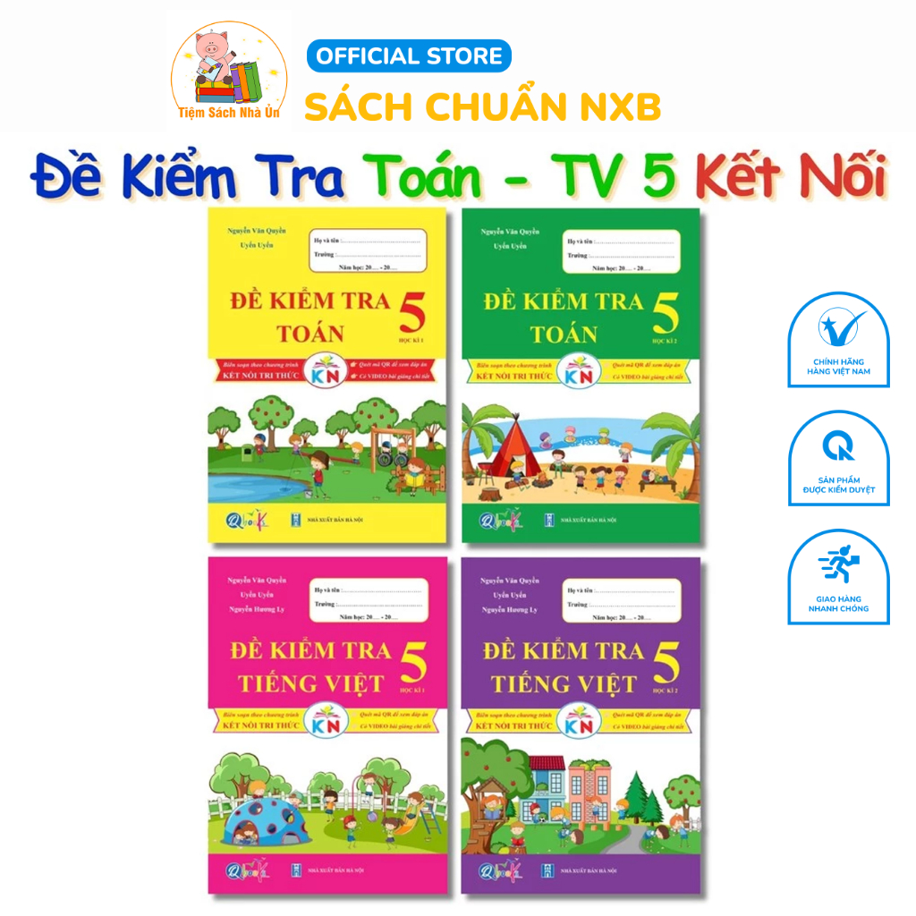 Sách- Combo Đề Kiểm Tra Toán+ Tiếng Việt Lớp 5- Kết Nối Tri Thức ( Cả Học Kỳ)