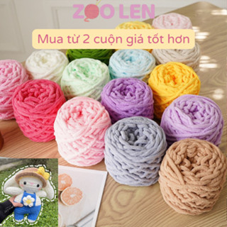 Len Nhung Đũa, Len Bông Sữa, Len Đan Móc Thú Bông Siêu Mềm Mịn (cuộn 90gr-100gr) - ZooLen
