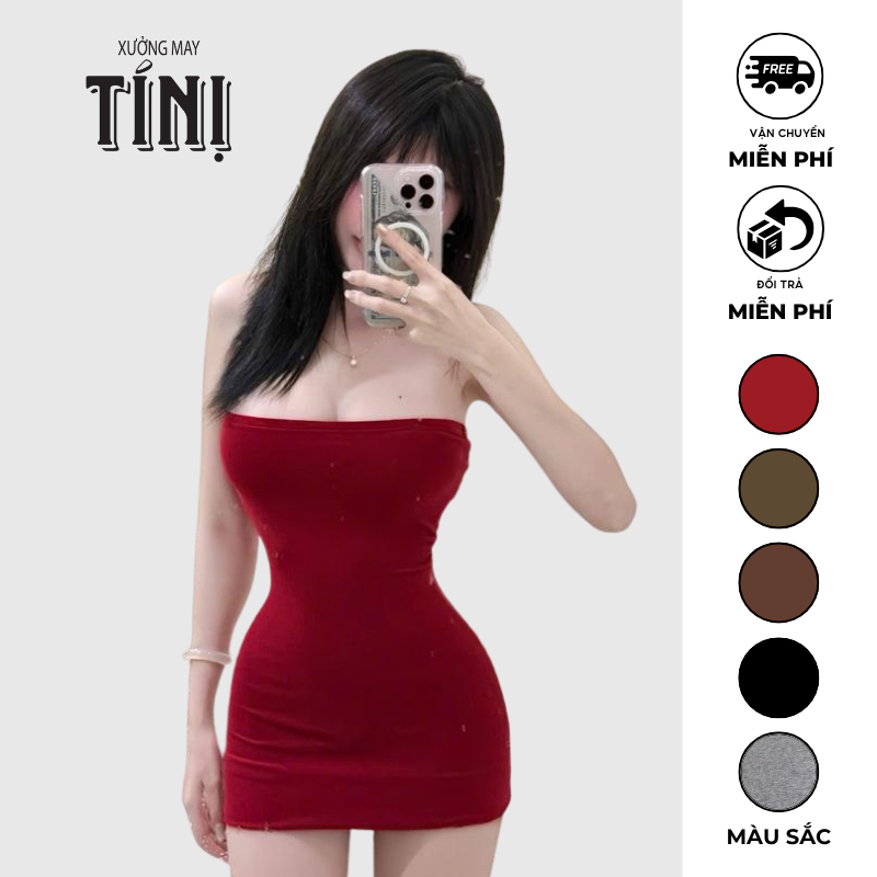 Xuongmaytini - Đầm Body Ống ôm vải thun Rip lụa Trung mềm mịn mát_B1 | BigBuy360 - bigbuy360.vn