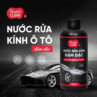 Nước Rửa Kính Xe Hơi Đậm Đặc GUMI Clean 200ml – Tỉ Lệ Pha 1:10, Trong Suốt, Không Bám Vết