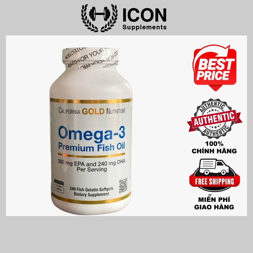 Viên Uống Dầu Cá Omega 3 Premium Fish Oil California Gold Nutrition (240 viên)