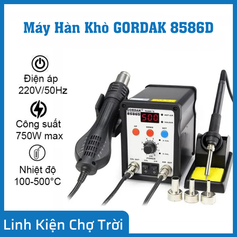 Máy Hàn Khò GORDAK 8586D - 2 Trong 1 - Điều Chỉnh Nhiệt Độc Lập