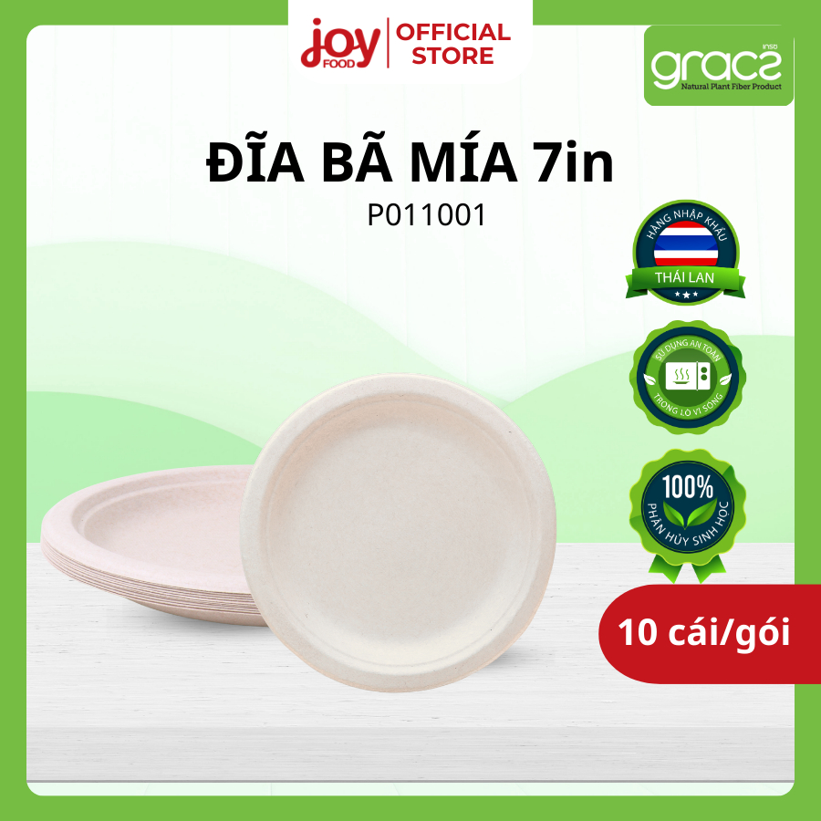  10 Đĩa bã mía Gracz 7in  phiên bản mới  hàng nhập khẩu Thái Lan cao cấp  P011001 