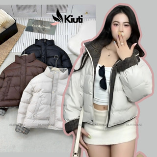 Áo Phao Nữ Da PU Phối Dạ Kẻ Hàng Quảng Châu (BẢO HÀNH 2 NĂM) KIUTI Áo Khoác nữ mùa đông Bigsize ấm