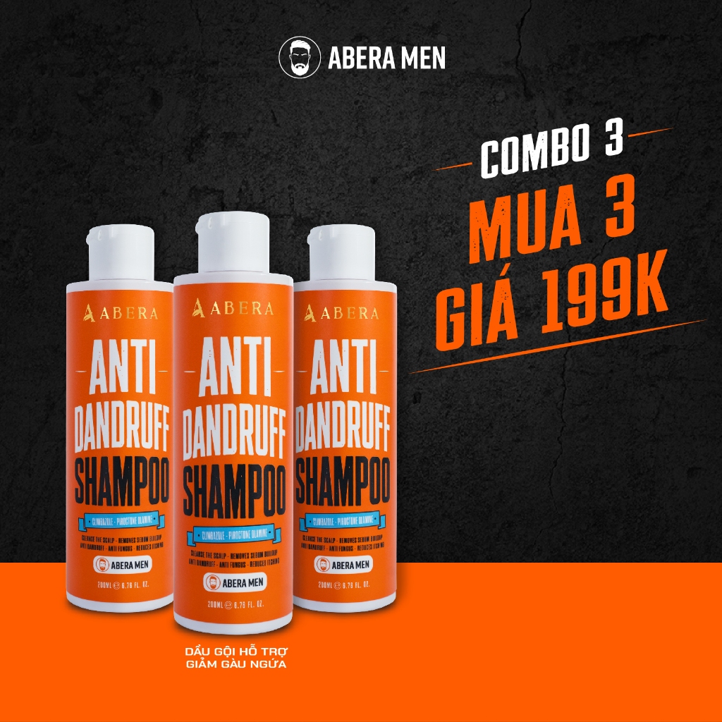 [ MUA 1 TẶNG 2] Dầu Gội Hỗ Trợ Giảm Gàu, Ngứa, Làm Sạch Da Dầu Abera Men 200ML