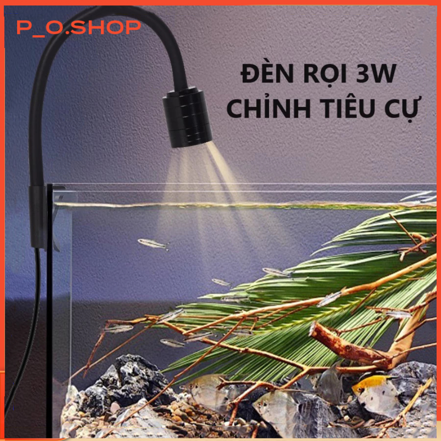 【🔥Rẻ】Đèn Rọi Bể Cá Thủy Sinh 3w-5w Tùy Chỉnh Tiêu Cự, Dành Cho Bể Biotope, Gom Và Tỏa Ánh Sáng Tùy Ý