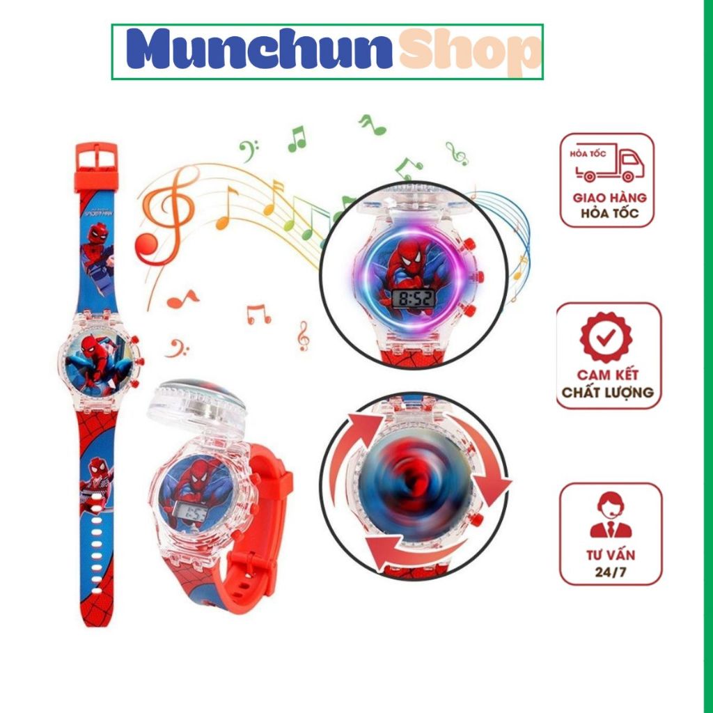 Đồng hồ đeo tay cho bé, đồng hồ phát nhạt hoạt hình đáng yêu