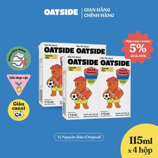  Sữa yến mạch OATSIDE vị nguyên bản Original lốc 115ml x 4 - Không lactose Sánh mịn Không chất làm ngọt nhân tạo 