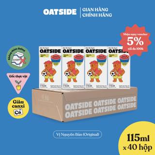  Thùng 40 Hộp Sữa yến mạch OATSIDE vị nguyên bản Original lốc 115ml-Không lactose Sánh mịn,Không chất làm ngọt nhân tạo 