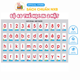 Bộ 40 Thẻ Học Flash Card Chữ Và Số Cho Trẻ Mẫu Giáo Mầm Non Giúp Các Bé Sớm Nhật Biết Chữ Và Số, Thẻ In 2 M