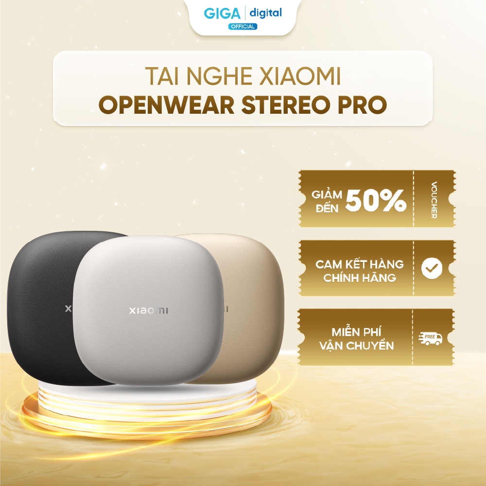 Tai nghe Xiaomi OpenWear Stereo Pro - Tinh chỉnh chuẩn Harman GoldenEar - Thời lượng pin lên đến 8,5