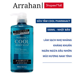 Sữa Tắm Nam Cao Cấp Pharmaact Cool Body Soap Nhật Hương Bạc Hà Mát Lạnh 550ml