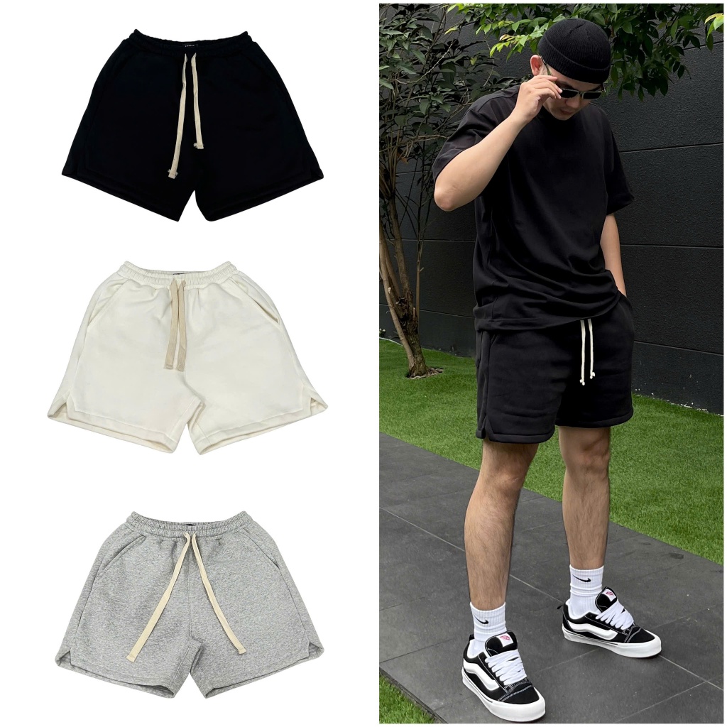 Quần short đùi nam nữ thun nỉ bông cotton trơn basic EWIGEN , thể thao , đứng form , gọn gàng thoáng