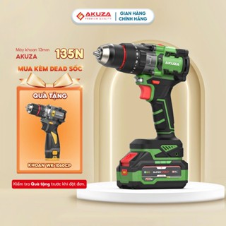 Máy Khoan AKUZA 135Nm,đầu kẹp 13mm, tính năng xung, (Anti Kickback) Chống Vặn Cố Tay, 3CN. Có Búa