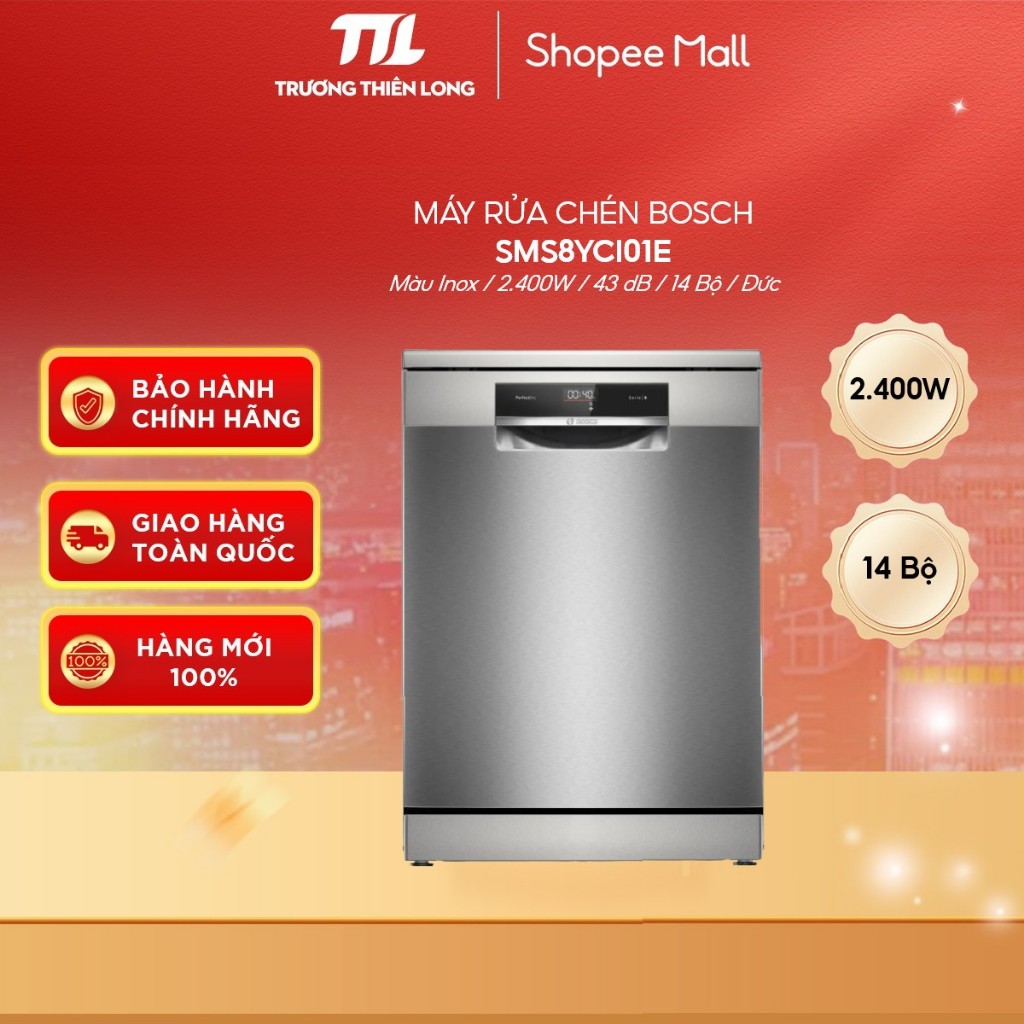 SMS8YCI01E - Máy Rửa Chén Độc Lập BOSCH 14 Bộ SMS8YCI01E Serie 8 [FREESHIP HCM]