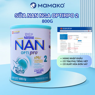 Sữa Nan Nga HMO Optipro Số 2 Mamako Bổ Sung Dinh Dưỡng Cho Bé  Hộp 800g