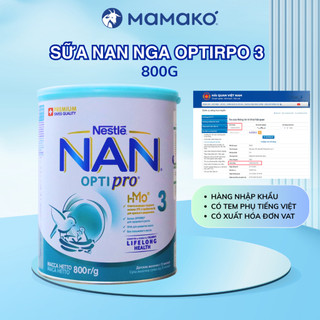  Sữa Nan Nga Số 3 HMO Optipro Mamako Bổ Sung Dinh Dưỡng Cho Bé Hộp 800g 