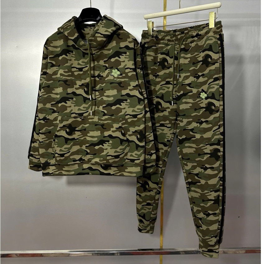 Bộ Nỉ Dằn Di Nam Vân Loang Siêu Sắc Nét,Logo Thêu Chất Nỉ UMi Dày Dặn Không Bai Xù. Bộ Quần Áo Dài Camo Phối Sọc Quần Áo
