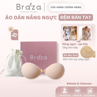 Áo Dán Nâng Ngực Tạo Khe Có Đệm Bàn Tay 3cm Dính Siêu Chắc Sử Dụng Nhiều Lần Cao Cấp Braza