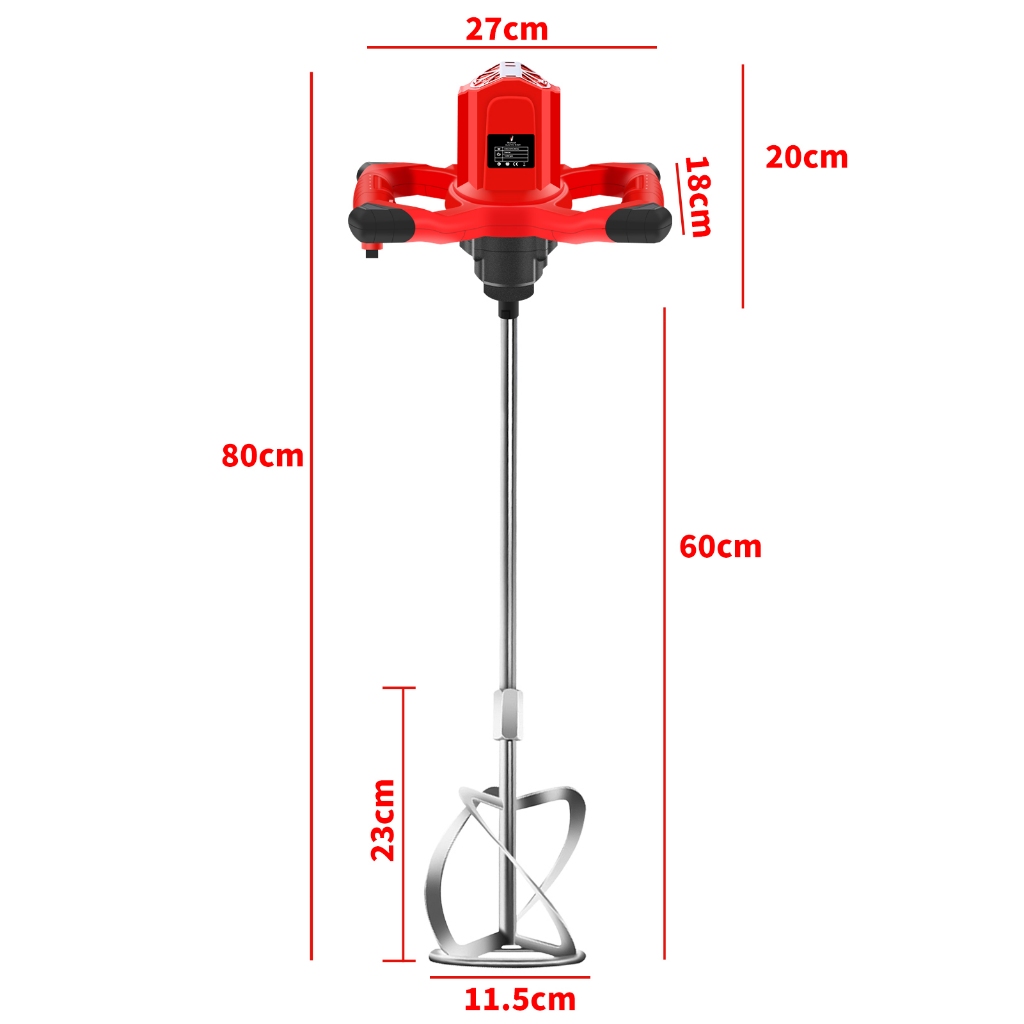 Máy khuấy sơn cầm tay 6 tốc độ máy trộn bê tông Máy đánh sơn nước cầm tay 2500W Máy trộn bột xi măng Máy khuấy đảo vữa