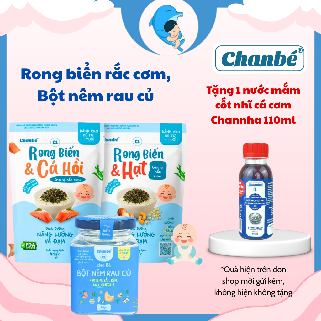 Đồ ăn dặm/Rong biển rắc cơm/Gia vị rắc cơm/Bột nêm ăn dặm Chanbe cho bé từ 6m+/1y MECAHEO