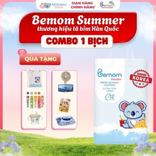 (Tặng Quà) COMBO 1 Tã/Bỉm Hàn Dán Và Quần Bemom SUMMER Siêu Mỏng Mềm, Thấm Hút Size NB-4XL Từ 3-30kg