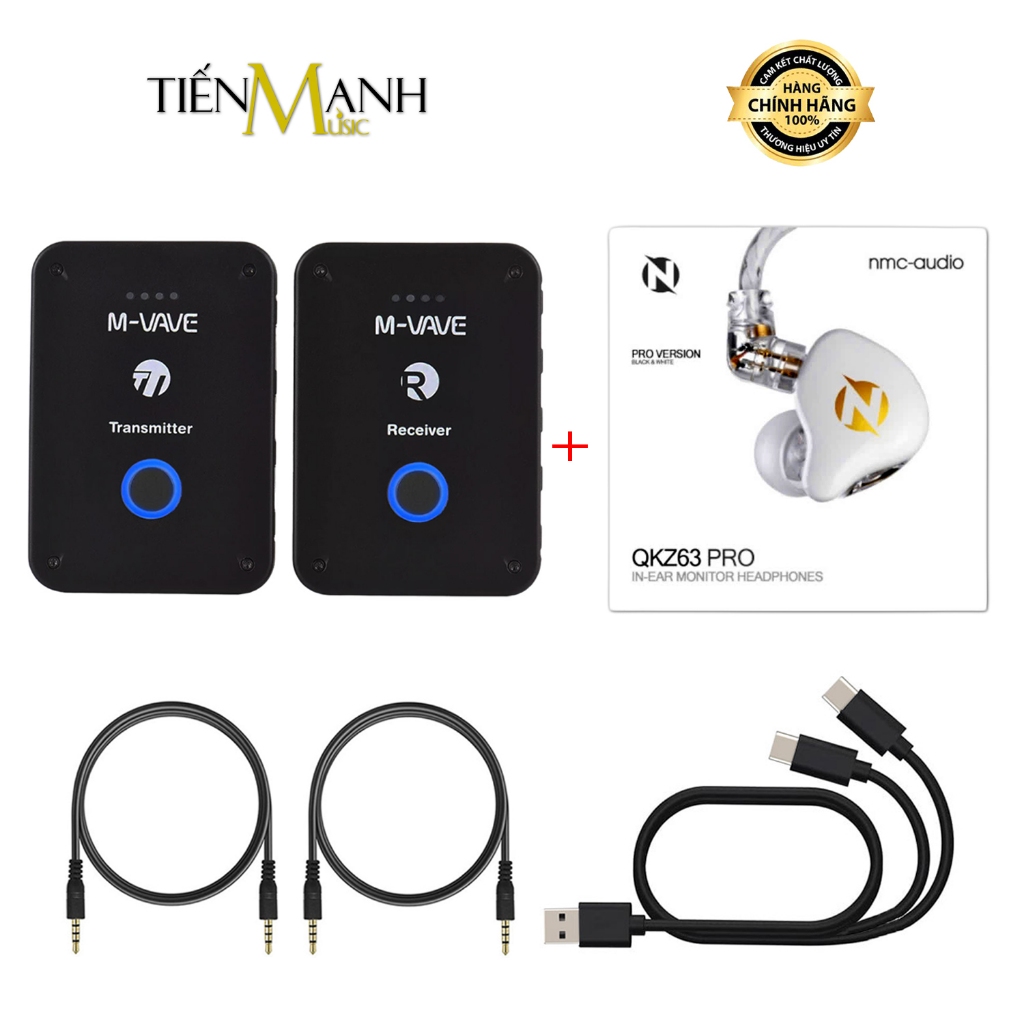 [Chính Hãng] Bộ Thu Phát Tín Hiệu Không Dây Stereo Mvave WP9 và Tai Nghe - Wireless In-Ear System 2.