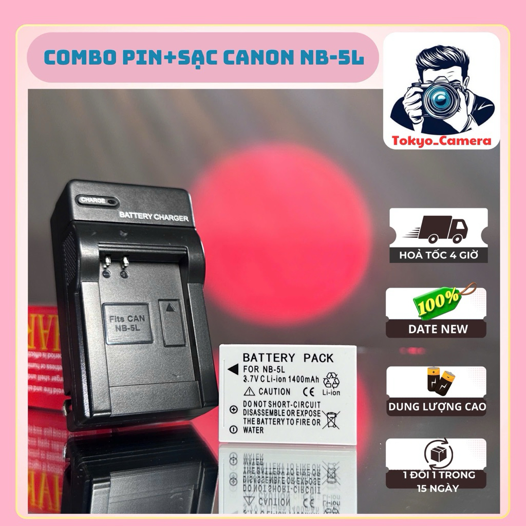 Bộ Sạc Pin Canon NB-5L ( Bộ Sạc Pin thay thế ) dùng cho PowerShot SD700 IS, SD790 IS, SD800 IS, SD85