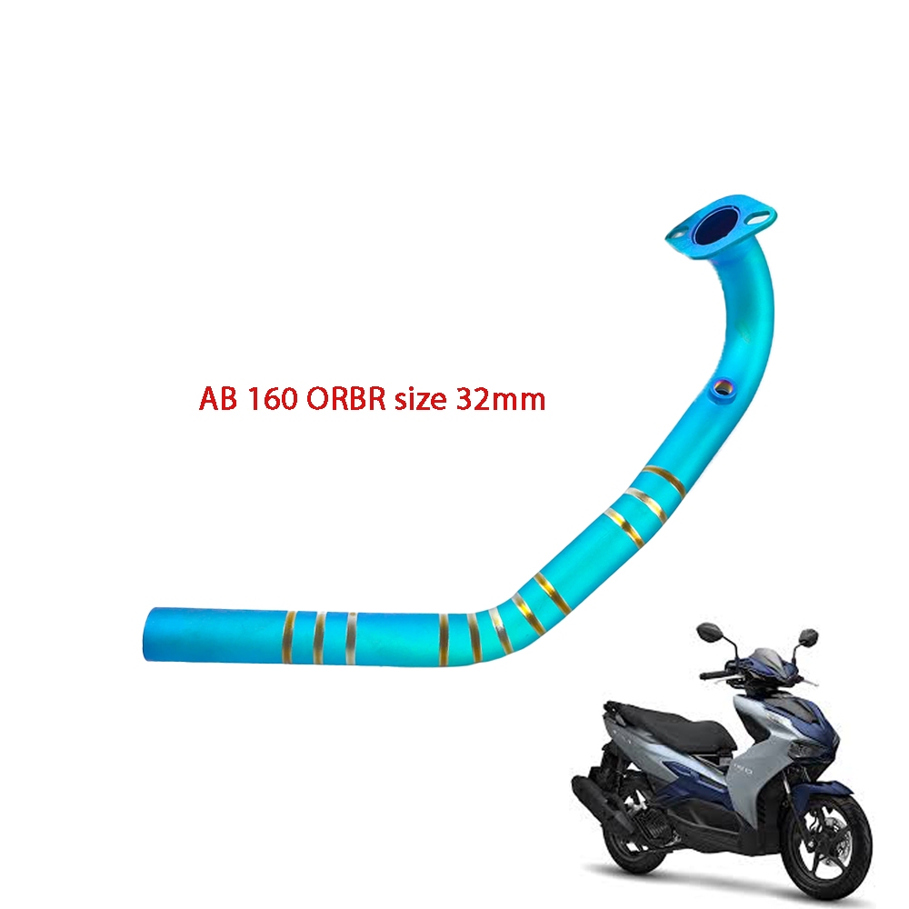 Cổ pô Titan , Inox 304 AB 125 - AB 160 gắn lon pô ORBR chuẩn form ,không chế