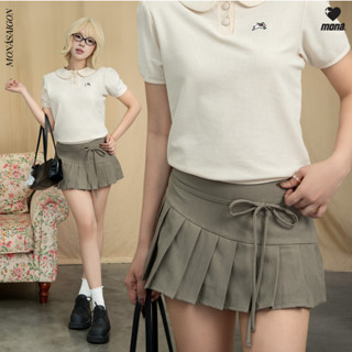 Chân váy xếp ly MONÁ dáng ngắn phối nơ - CHIKA SKIRT