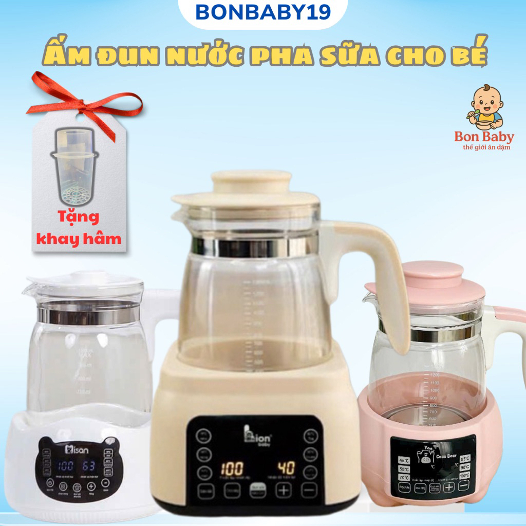 [TẶNG KÈM KHAY HÂM]Máy đun pha sữa cocobear , Misan,Lion baby bảo hành 12 tháng, pha sữa giữ nhiệt c