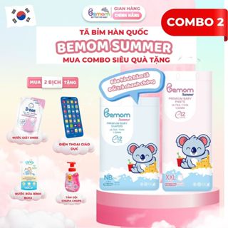 [ĐIỆN THOẠI] COMBO 2 Bịch Tã/Bỉm Hàn Quốc DÁN Và QUẦN Bemom SUMMER Mỏng Mềm, Thoáng Khí Size NB-4XL Từ 3-30kg