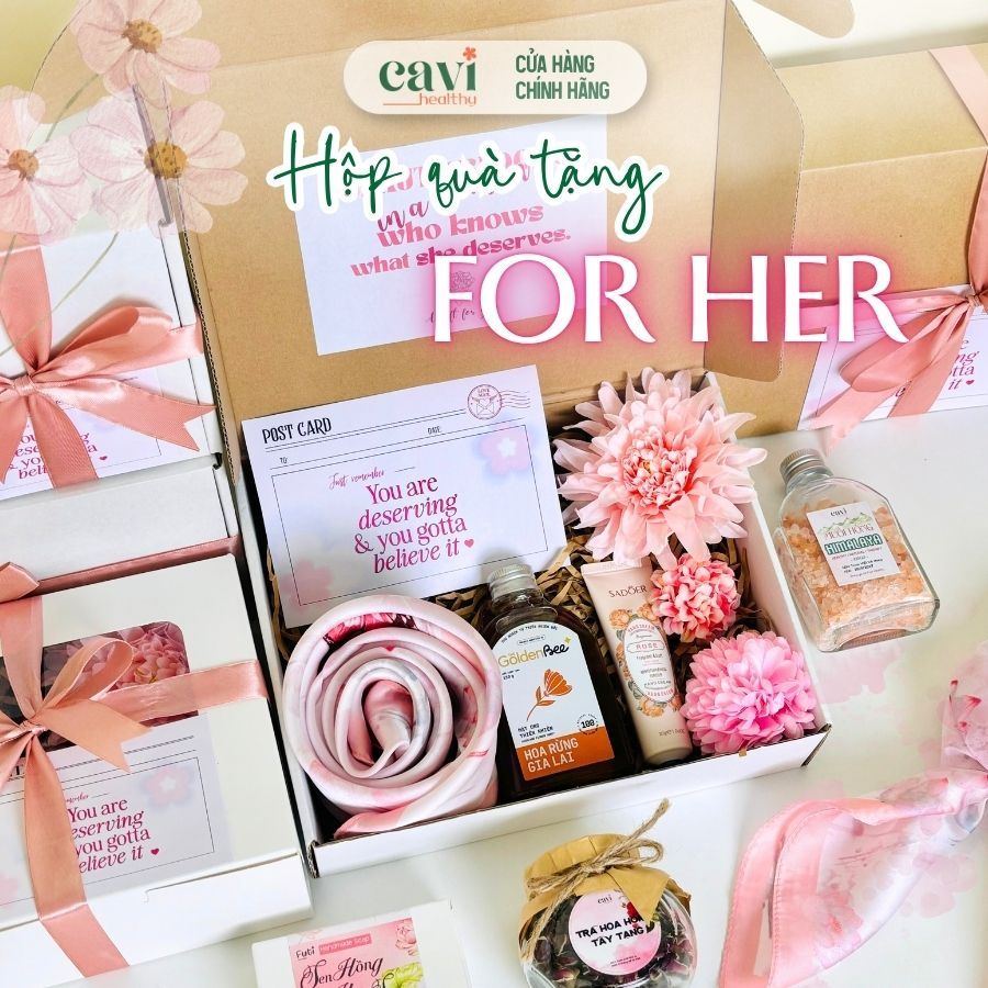 [HOẢ TỐC] Set Quà Tặng Dành Tặng Người Thân, Bạn Bè Và Người Yêu, Trà Thảo Mộc, Kèm Hoa Baby