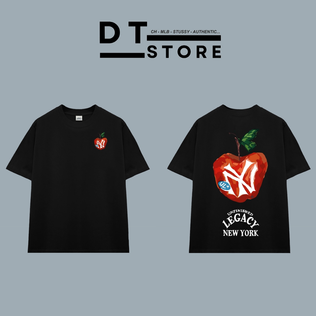 Áo Thun MLB New York Legacy Apple Cotton Cao Cấp Form Rộng - DT Store