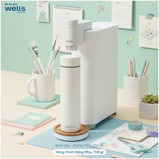  Bình Nước Giữ Nhiệt Wells Inox 304 Dung Tích 330 ml - Hàng Chính Hãng  3 màu: hồng trắng đen  