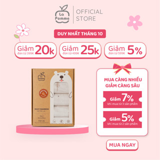 K001 Set 5 khăn sữa sợi tre lụa La Pomme - 30x30cm Hươu