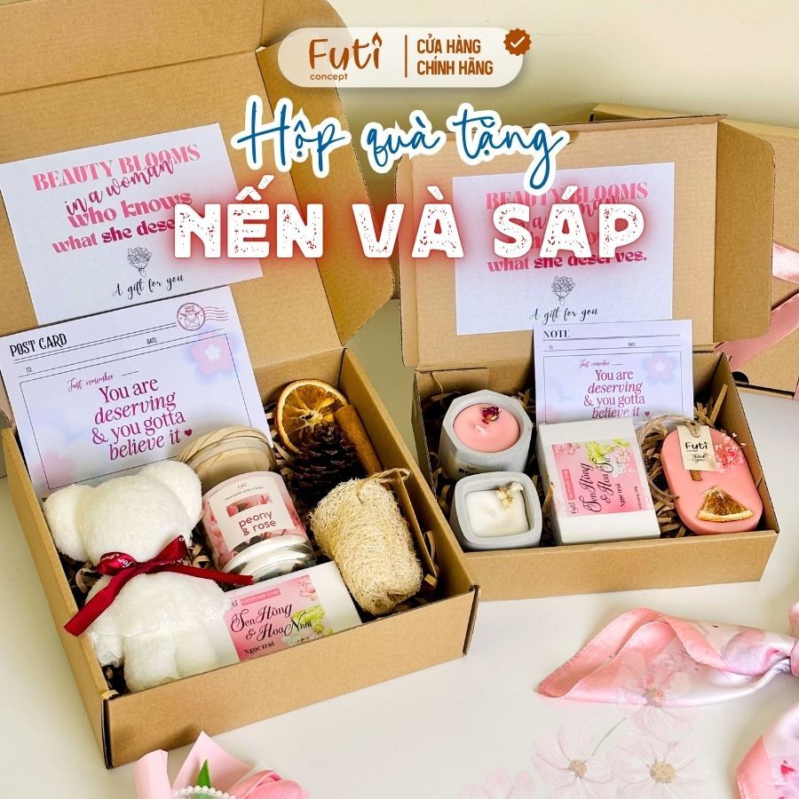 Hộp Quà Tặng 20/10, Sáp Thơm Và Nến Thơm Tặng Mẹ, Người Yêu, Đồng Nghiệp, Dịp Lễ 20/10 Cho Nữ