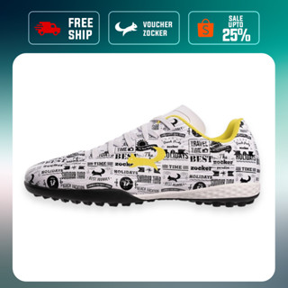 Giày Đá Bóng Zocker Winner Energy Trắng - Đá Thật Chân - Form ổn định - Bám Sân Tốt (Tặng Tất)